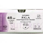 نخ بخیه جذبی PGA (پلی گلایکولیک اسید)  4/0  سوچرز 24 عددی- Sutures